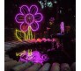 Fiore luminoso a Led bianco caldo e rosa H 120cm